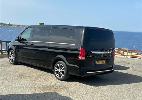 paphos taxi mercedes van seaside